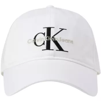 Calvin Klein CK/ Бейсболка с закругленным козырьком, 100% хлопок, унисекс, белая
