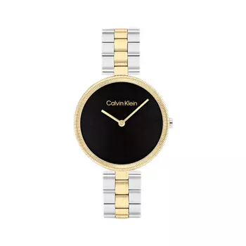 Calvin Klein CK/ Наручные часы с кварцевым механизмом и черным циферблатом, женские часы 25100012