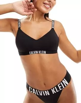 Calvin Klein – Intense Power – Черный бюстгальтер без косточек с легкой подкладкой