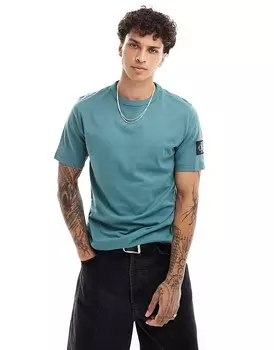 Calvin Klein Jeans – Бирюзовая футболка с нашивкой