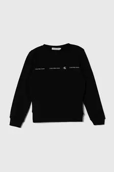 Calvin Klein Jeans Детская хлопковая толстовка, черный