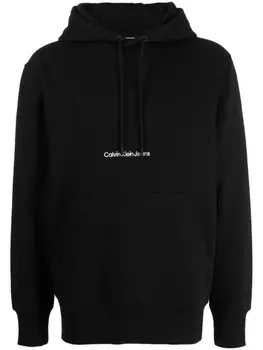 Calvin Klein Jeans худи Institutional с вышитым логотипом, черный