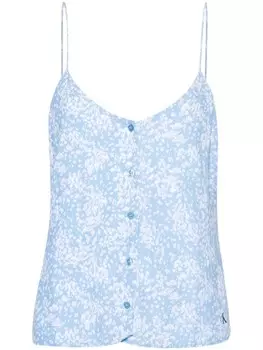 Calvin Klein Jeans креповая блузка с цветочным принтом, синий