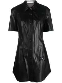 Calvin Klein Jeans платье мини из искусственной кожи, черный