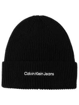 Calvin Klein Jeans шапка бини с вышитым логотипом, черный