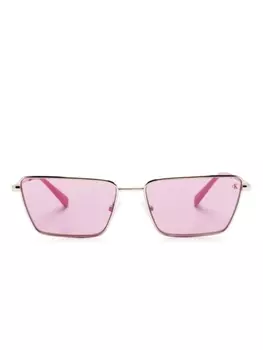 Calvin Klein Jeans солнцезащитные очки в геометричной оправе, золотистый