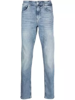 Calvin Klein Jeans узкие джинсы с нашивкой-логотипом, синий