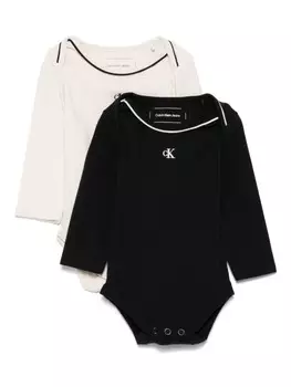 Calvin Klein Kids комплект из двух боди с монограммой, черный