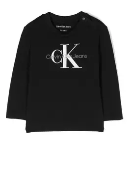 Calvin Klein Kids толстовка с логотипом, черный