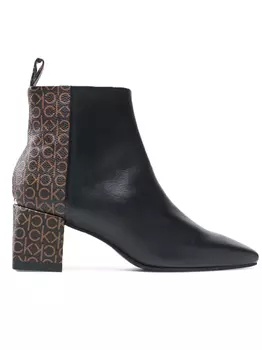 Calvin Klein Кожаные ботильоны, черный/коричневый