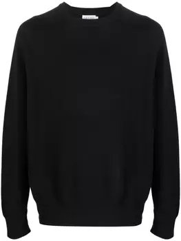 Calvin Klein logo-patch sleeve knit jumper, черный