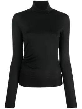 Calvin Klein logo-print roll-neck T-shirt, черный