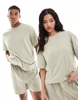 Calvin Klein – Modern Cotton – Бежево-серая футболка