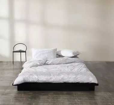 Calvin Klein Modern Хлопковый вязаный цельный пододеяльник с цветочным принтом, размер King Size, хлопковый модал 170 GSM (светло-серый), Light Grey