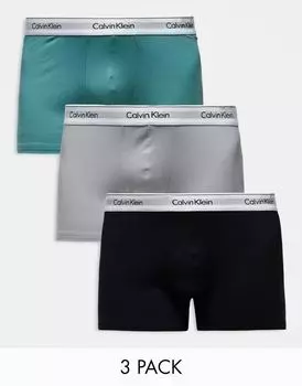 Calvin Klein Plus – Modern Cotton – комплект из 3 трусов из эластичного хлопка разных цветов