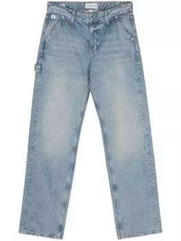 Calvin Klein прямые джинсы с потертостями, синий