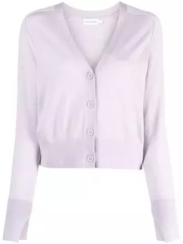 Calvin Klein шерстяной кардиган с V-образным вырезом, фиолетовый