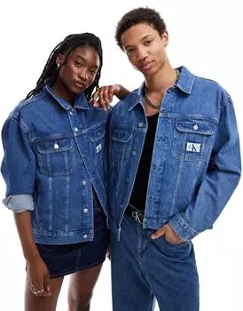 Calvin Klein – синяя джинсовая куртка унисекс в стиле 90-х