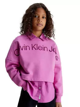Calvin Klein Укороченный квадратный свитшот, розовый