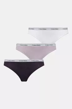 Calvin Klein Underwear, 3 пары нижнего белья, фиолетовый