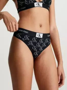 Calvin Klein Underwear String "MODERN THONG", с принтом по всей поверхности, черный