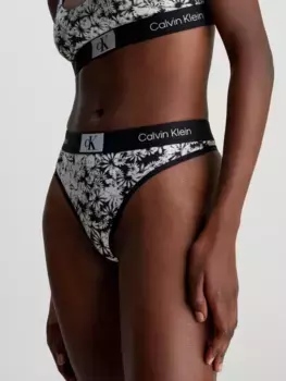 Calvin Klein Underwear String "MODERN THONG", с принтом по всей поверхности, черный