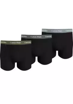 Calvin Klein Underwear Трусы "TRUNK 3PK" (3 шт. в упаковке), с логотипом, цвет B-_W/Olv_Brc_Crol_Gry,_Gry_Mist_Wbs