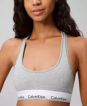 Calvin Klein Женский современный хлопковый бюстгальтер-бралетт F3785, серый