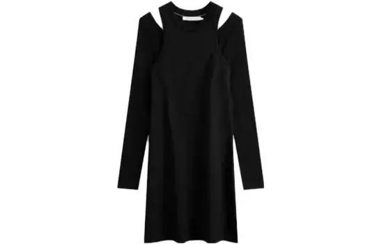 Calvin Klein Женское платье с длинными рукавами, цвет Ck Black