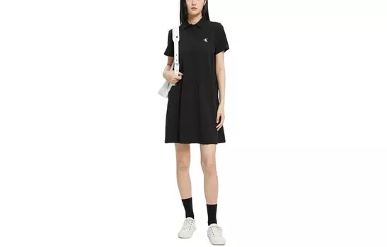 Calvin Klein Женское платье с шортами и рукавами, цвет Black
