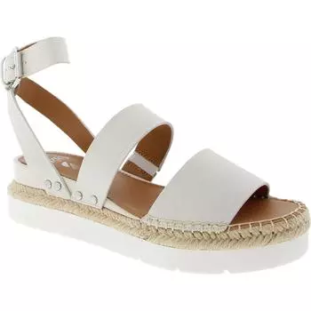 Calvin женские кожаные босоножки на танкетке с пряжкой Franco Sarto, цвет putty leather