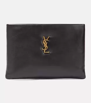 Calypso маленькая кожаная сумка Saint Laurent, черный