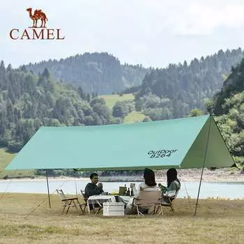 Camel (Camel) открытый солнцезащитный навес с серебряным покрытием, портативный непромокаемый солнцезащитный козырек, пляжный светильник, беседка для пикника, зыбучих песков, золото