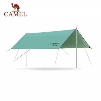 Camel открытый кемпинг посеребренный тент с навесом, непромокаемый и солнцезащитный, утолщенный переносной тент 1J32263960, зеленый в стиле милитари