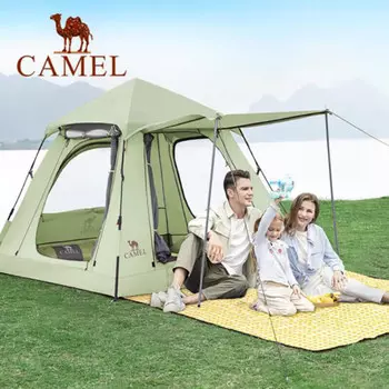 Camel Уличная палатка Camel трехдверная с панорамным видом 3-4 человека автоматическая выдвижная A1S3NA105-1 сосновый зеленый