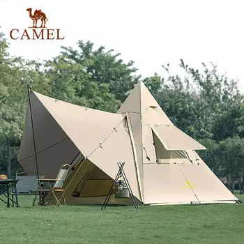 Camel уличная пятиугольная палатка-пирамида для кемпинга, серебряная солнцезащитная кремовая индийская палатка 1J32263754, сосновый лист, зеленый