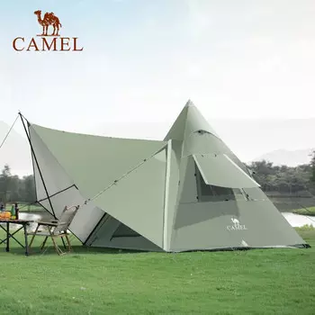 Camel уличная пятиугольная пирамидальная палатка для кемпинга, серебряная солнцезащитная индийская палатка 1J32263754 сырного цвета