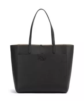 Cameryn большой шоппер зернистая коровья кожа Lauren Ralph Lauren, черный