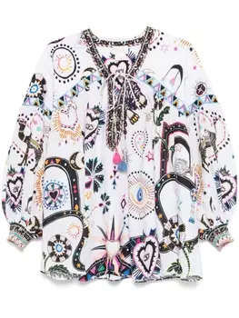 Camilla блузка с завязками на воротнике, белый