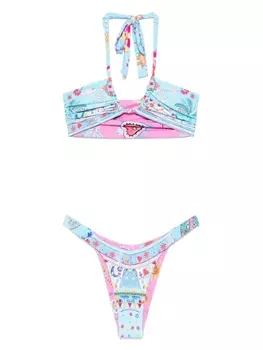 Camilla двустороннее бикини с принтом, синий