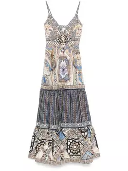 Camilla платье макси Make Me Your Mosaic, нейтральный цвет