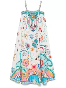 Camilla платье макси с широкими бретелями, белый