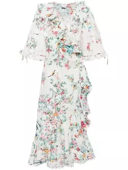 Camilla платье миди с цветочным принтом, белый