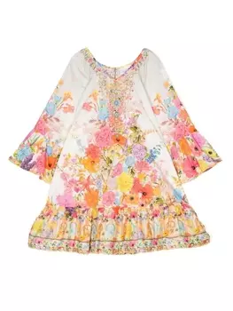 Camilla платье с оборками и цветочным принтом, мультиколор
