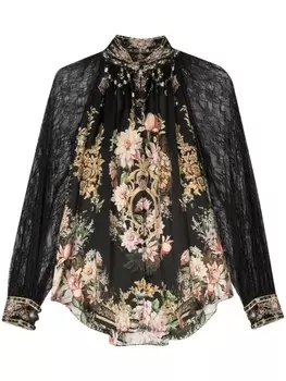 Camilla рубашка с кружевными вставками на пуговицах, черный