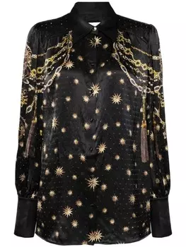 Camilla шелковая рубашка с графичным принтом, мультиколор