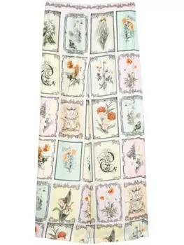 Camilla широкие брюки с принтом Long Live Letterpress, зеленый