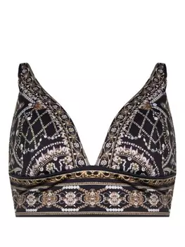 Camilla топ бикини с треугольными чашками и графичным принтом, синий