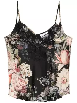 Camilla топ с V-образным вырезом и кружевной отделкой, черный