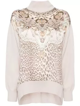 Camilla трикотажный топ с высоким воротником, розовый